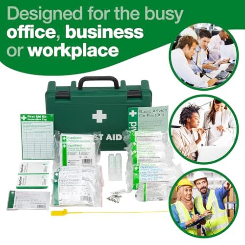 Safety First Aid Group Workplace First Aid Kit (Small 1-10 Persons) Economy HSE-Compliant with Inspection Tags, Wall Bracket, Extra Plasters — view 3