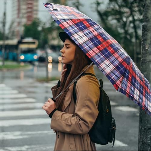 BARGAINGALORE Umbrella Canopy - Wind Proof,Strong Compact Lightweight Winter Rain | Travel Folding Umbrella Strong Oversized Rain Umbrellas | Strong Quality Durable New — view 2