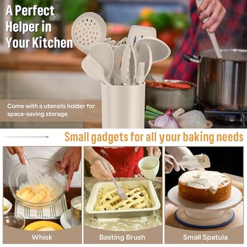 Onader 12Pcs Kitchen Utensil Set, Silicone Cooking Utensils with Holder — view 4