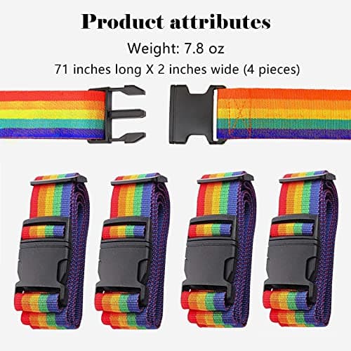 Luggage Suitcase Bag Case Straps Strap Adjustable Webbing with Clips, 4 Pcs — view 5