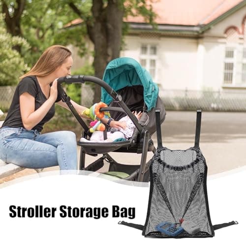 Mesh Stroller Storage Bag Large Capacity Adjustable Straps Suspended Design — view 2