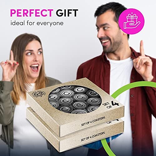8 x Eco Boxed Cork Coasters - BW - Retro Batteries Power Bank Drink Cup Mug Glass Table Mat #38896 — view 5