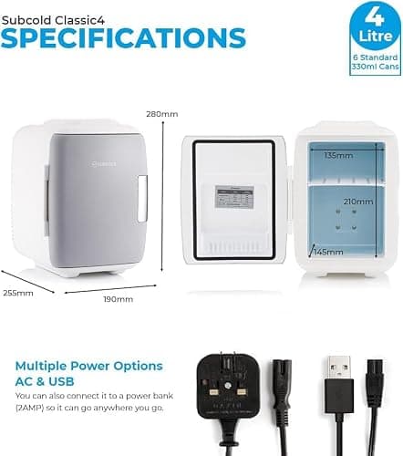 Subcold Classic4 Mini Fridge | 4L | Cooler & Warmer | AC & USB — view 5