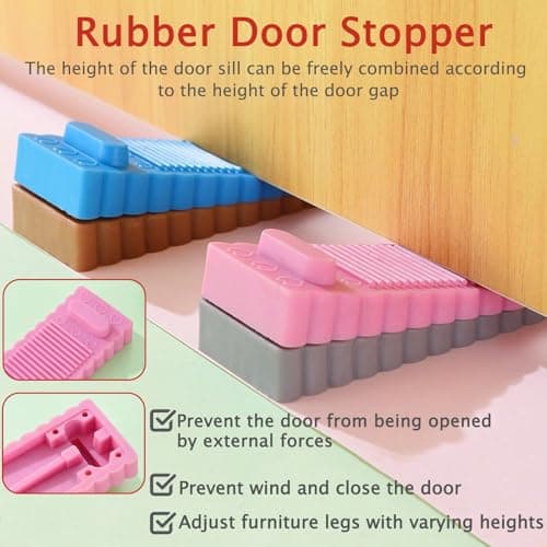 YouthLoxus 3Pcs Portable Door Lock Set, Hotel Door Lock Travel Safety with 2 Door Stoppers, Enhanced Security for Home, Hotel and Travel Use (with Storage Bag) — view 5
