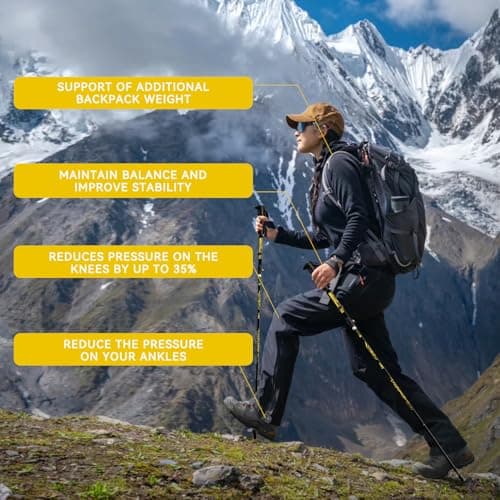 DOBESTS Folding Walking Poles 2 Pack, Lightweight Collapsible Hiking Poles — view 6