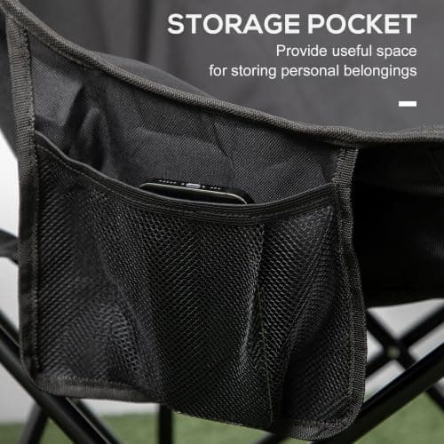 Outsunny Camping Chair Folding Chair with Carry Bag 110 kg Capacity Black — view 5