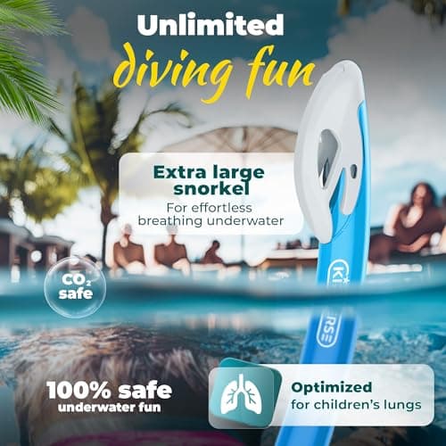 KIDVERSE Kids snorkel mask age 5 to 15 - Snorkel mask kids - Diving goggles with fabric or silicone strap - Snorkelmask set — view 6