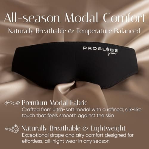 Proglobe Luxe Blackout Sleep Mask, Back and Side Sleepers, Black — view 6