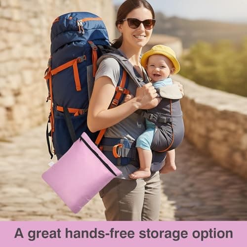 OTraki Wet Bags,2Pcs Waterproof Wet Dry Bag,30x36CM Wet Bags for Swimming Travel Laundry Bag,Swimsuit Bag with Handle,Nappy Bags with Zipper for Gym Swimsuit Workout Yoga Beach Pool(Pink & Purple) — view 6
