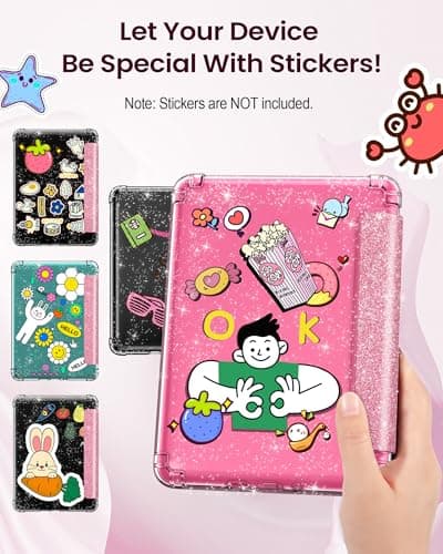 MoKo Case for 7" Kindle Paperwhite 12th Gen & Colorsoft 2024, Glitter Pink — view 5