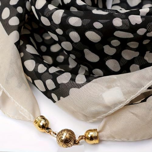 Hangsu Stylish Magnetic Fastening Scarf Soft Polyester Fabric Everyday Wear for Casual Outfits Travel Friendly Fashion Magnetic Scarf — view 6