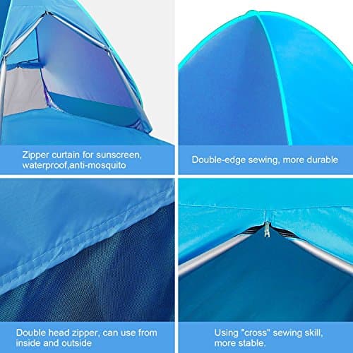 Eplze Automatic Pop Up Beach Tent 2-3 Persons (Sky Blue) — view 4