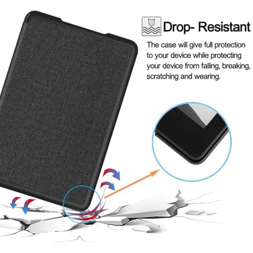 TOKILO Case for Kindle Paperwhite 7" eReader 12th Generation 2024 Released, Ultra Slim Soft PU Shell & TPU Back Cover Auto-Wake/Sleep, Non Fit for iPad 6.8" eReader (11th Generation-2021) (Black) — view 6