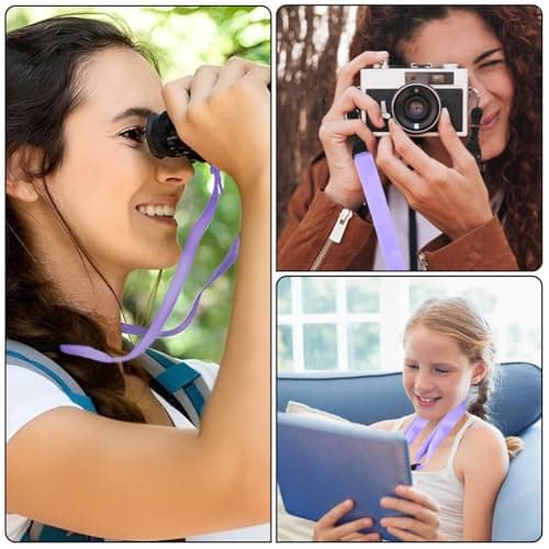 Mabor Adjustable Camera Neck Strap - Universal Tablet Shoulder Strap for Binocular, Laptop, Phone - Purple Nylon Lanyard — view 6