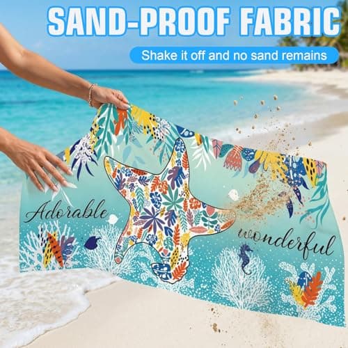 2 Pcs Microfibre Beach Towels for Adults,Microfibre Lightweight Beach Towel — view 2