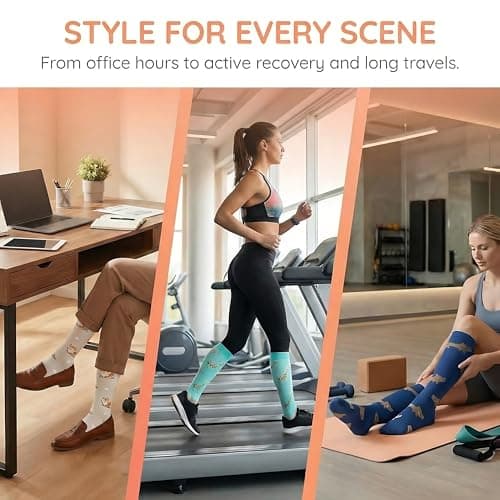 Odtmger Compression Socks（7 Pair for Women & Men Circulation 20-30mmhg Knee High Sock is Best Support for Athletic Running,Cycling — view 4