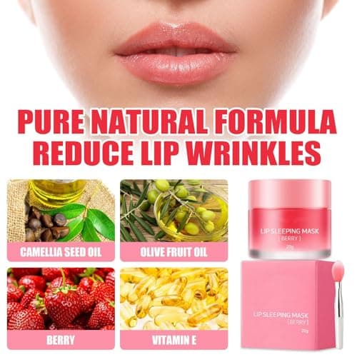 Lip Mask - Lip Sleeping Mask - Lip Sleep Mask Overnight Lip Skincare Lip Oils - Lip Moisturiser for Dry Chapped Peeling Cracked Lips Fades Lip Lines, Lip Balm for Moisture Lip Care — view 6