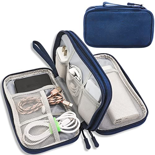 Teskyer Travel Cable Organiser Bag, Travel Essential, Navy Blue