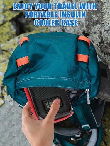 YOUSHARES Temperature Insulin Cooler Travel Case - Large Capacity Insulin Pen Case with 2 Big Ice Packs, Insulin Travel Case for Diabetes Supplies (Black) — view 6