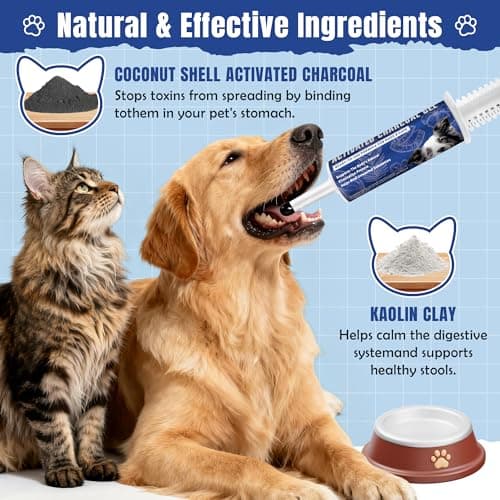 Activated Charcoal Paste for Dogs & Cats 60 cc, Pets First Aid Formula, Pets Charcoal Emergency for Poisoning, Indigestion & Diarrhea, Ready Absorb Toxins, Camping Survival Remedy — view 4