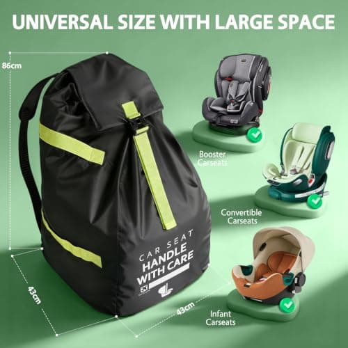Upgrade Car Seat Travel Bag, Car Seat Bag for Airplane with Shoulder Handle — view 5