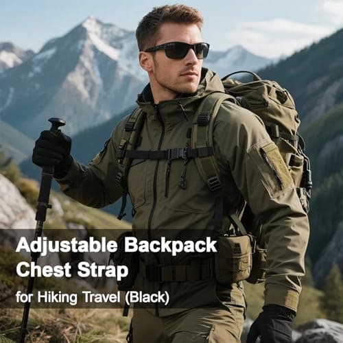 2 Pairs Adjustable Backpack Chest Straps with Quick-Release Buckles — view 6