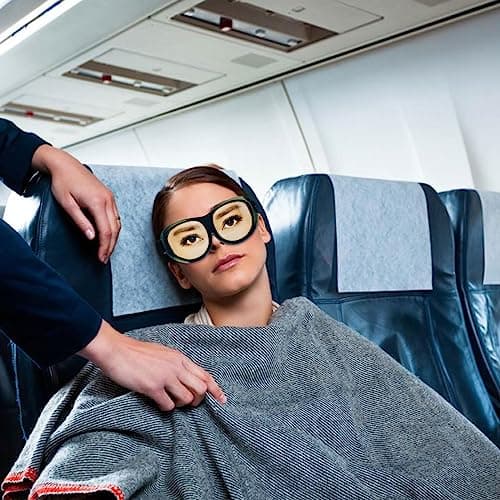 VIKSAUN 4 Pieces Sleep Mask With Eyes Open, Soft Fluffy Sleeping Eye Cover for Meditation, Night, Travel, Nap (4 pcs) — view 5
