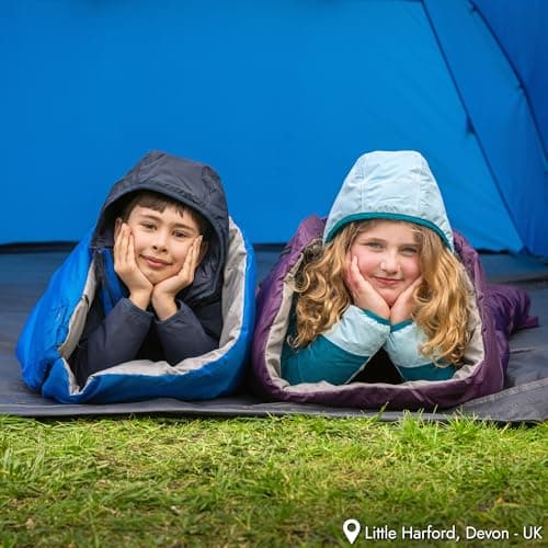 Trail Kids Sleeping Bag, Mini Envelope 200gsm, 2 Season Summer Spring Autumn, Boys, Girls, Outdoor Camping, Lightweight Compression Carry Bag, 160cm x 65cm — view 2