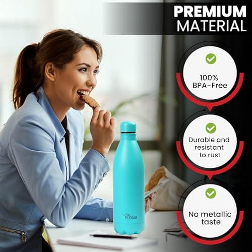 OTTO KONING Stainless Steel Water Bottle 1L Vacuum Insulated Leak-Proof — view 6