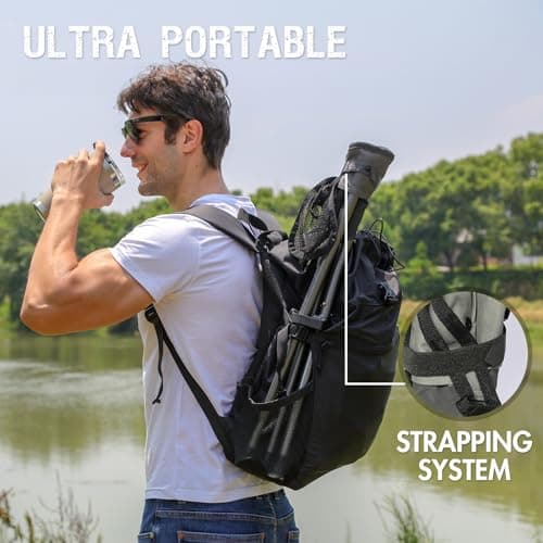 EVER ADVANCED Folding Stool Tripod Tall 53cm Lightweight Up to102 KG Grey — view 4