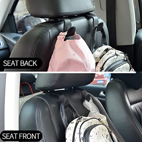 Car Hooks Universal Car Vehicle Back Seat Headrest Hanger Holder Hook Microfiber Leather & Stainless Steel for Bag Purse Cloth Drink Grocery (Black red)… — view 6