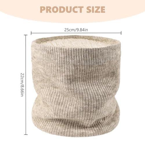 Fleece Neck Warmer Thermal Snoods, Windproof Thermal Knitted Neck Snood — view 2