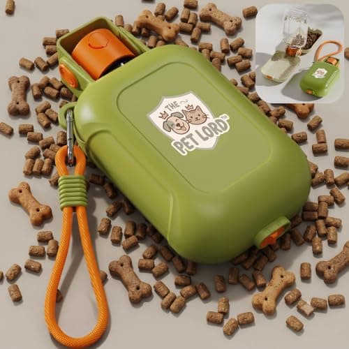 The Pet Lord 2-in-1 Dog Water Bottle & Built-In Feeding Bowls | 460ml Portable Dog Water Bottle with Separate Water & Food Feeding Areas | Food Grade | Dog Walking & Travel Accessories | Green — view 2