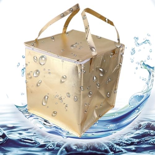 Amosfun Portable Cooler Bag Non-Woven Cooler Pouch Golden Non-Woven Waterproof Insulated Cake Bag for Snacks and Cake — view 4