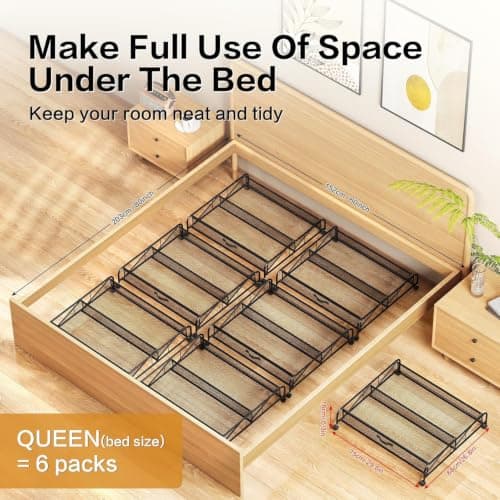 Under Bed Shoe Storage Organiser with Wheels, Rolling Underbed Storage — view 6