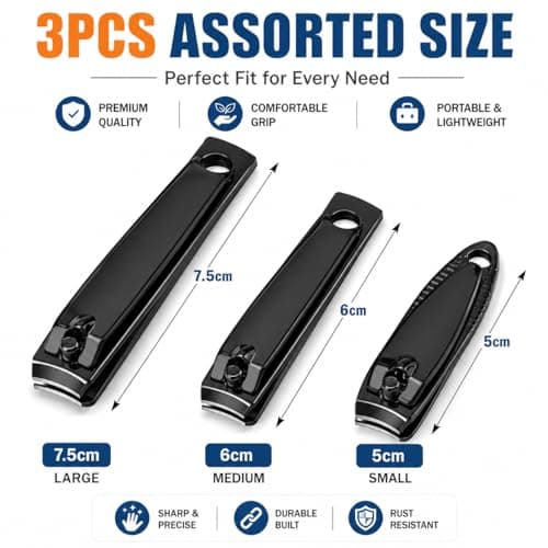 Nail Clipper Set 3 Pcs Stainless Steel Cutter Travel Personal Care — view 2