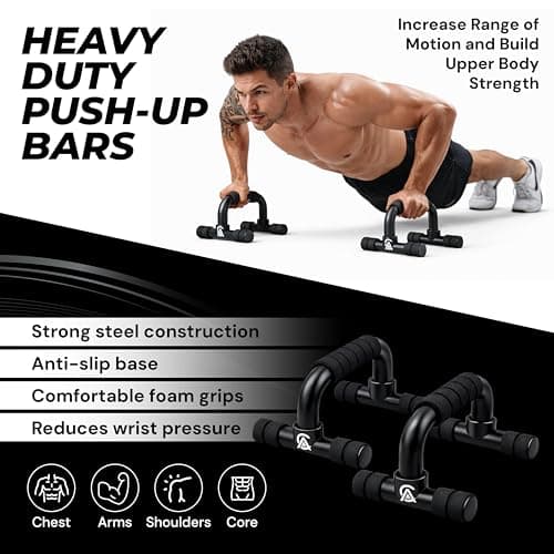 Home Gym Fitness Kit With Ab Wheel, Push Up Bars, Resistance Bands, Skipping Rope & Hand Gripper — view 2