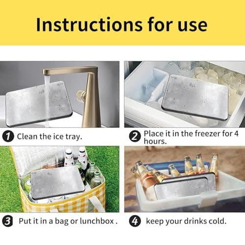 Slim Stainless Steel Ice Packs 2 Pack, Freezer Blocks for Cooler Box, Picnic Basket, Insulated Bag, Perfect for Camping, BBQ, Beach, Fishing, Road Trip, Easy to Clean Keeps Lunch Cold for Hours — view 4