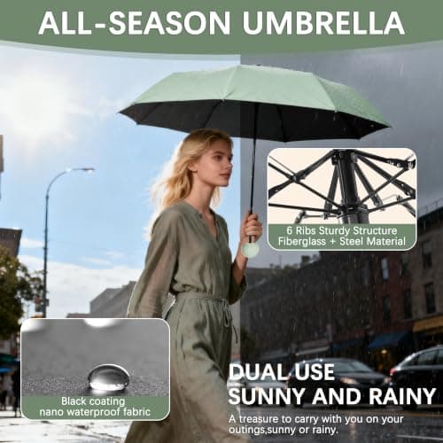 Mini Travel Folding Umbrella/7cm Wide Strap/Portable/UFP 50/Rain/women/kid — view 3