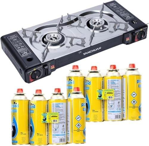 Greenfields 2-Burner Stove - Portable Gas Range, Aluminium, LPG, 3.5kW, Camping Stove