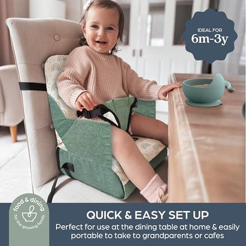 Dreambaby Grab ‘N Go Kids Booster Seat – Portable Travel Toddler High Chair for Dining (6M-3Y) with Storage & Shoulder Strap – Lightweight and Compact — view 2