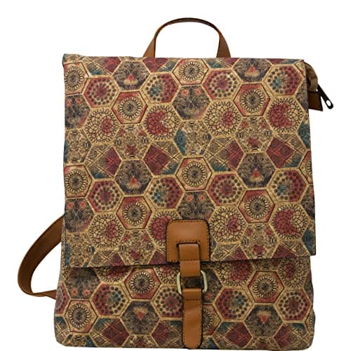 Nawal's Ladies Celtic Knot Cork Backpack Bag Women Strap Buckle Shoulder Handbag YGC2120 (Pink)