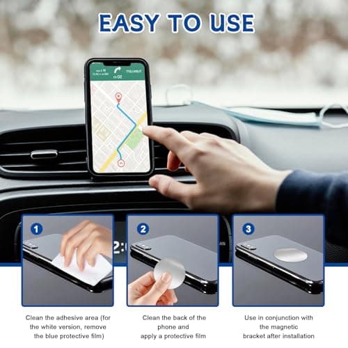 12 Packs Thin Metal Plates for Magnetic Phone Holder,Replacement Mount Plate with Strong Adhesive,Universal Round Mental Plate for Dashboard,Air Vent & All Mounts,Secure Grip for Smartphone & GPS — view 6