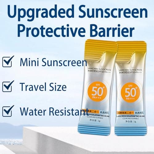 50Pcs Mini Sunscreen Travel Size for Face & Body,SPF50+ PA+++,Lightweight and Non-Greasy,Waterproof Bulk Sunscreen for Summer Beach and Outdoor,Vacation,Daily Use (1ml Each) — view 5