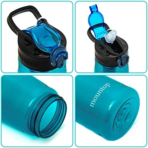 mountop Portable Water Filter Bottle - Emergency Water Filtered Bottle with 2-Stage Integrated Filter Straw for Hiking Backpacking and Travel BPA Free 22oz — view 3