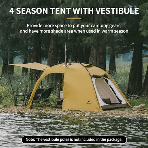 Naturehike 4 Hot Seasons Waterproof Camping Winter Thermal Family Tent with Chimney 2-4 Persons for Camping, Car Travel — view 4