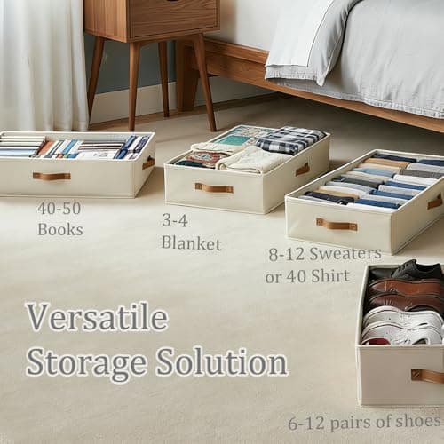 Under Bed Storage Boxes With Lids, PP Side Panel, No Base Panel, 80*40*15cm — view 5