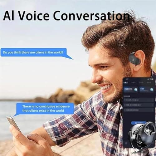 Delighteal AI Translation Earphones, AI Translation Wireless Ows Bluetooth5.4 Earphones, Translation Earbuds Real Time, Supports 146 Languages, Portable Translator Device (1 Pc Khaki) — view 2