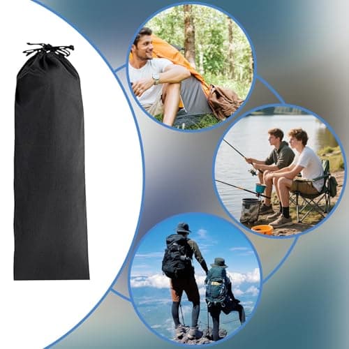 Extra Large Black Nylon Waterproof Drawstring Bags, Drawstring Storage Bag, Pull String Bag, Convenient To Clean, Prevent Item Loss, 103cm, For Tent Poles Umbrella Gear Fishing Hiking Backpacking — view 4