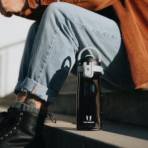 Super Sparrow Water Bottle 1000ml - One-Tap TouchGulp Bottle - Non-Toxic BPA Free - Lightweight & Sustainable Tritan Water Bottles for Sports, Travel, Outdoors — view 6